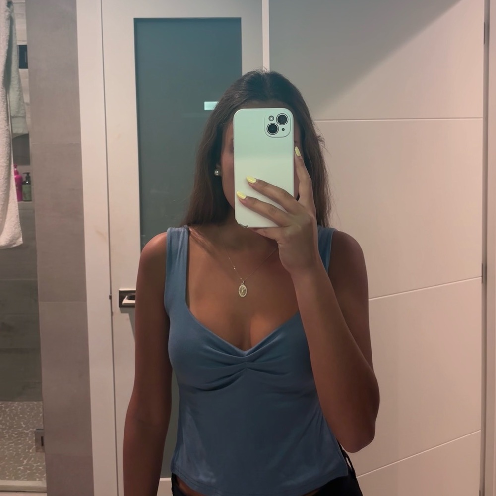 Amazon Blue Crop Top